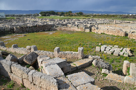 The so-called Amphitheatre, an oval plaza with a monumental entrance leading to the temples of the E