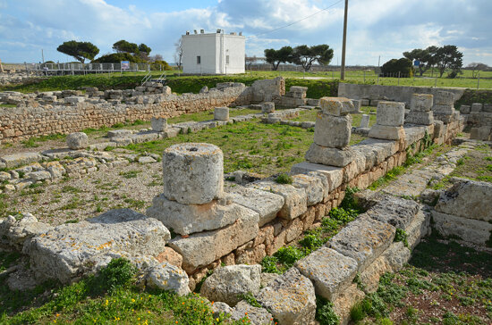 The Southern Basilica dating to the Late Roman period, Gnatia (Egnazia), Italy