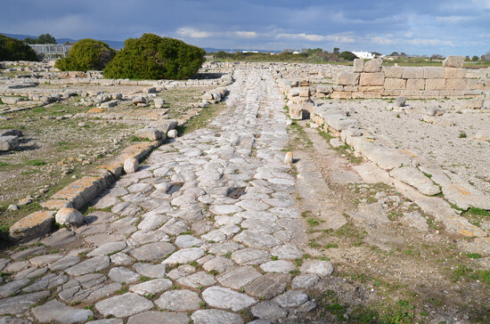 The urban stretch of the Via Traiana, Gnatia (Egnazia), Italy