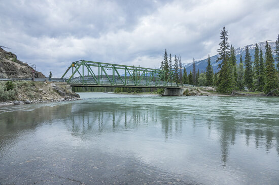 Bridge over Athabasca River in Jasper Park Alberta Ca-01 6-9-18