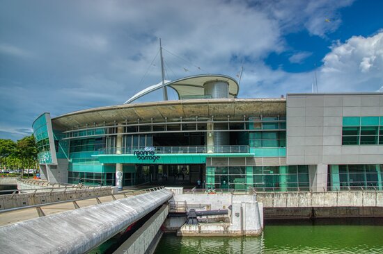 Marina Barrage building at the Gardens by the Bay in Singapore