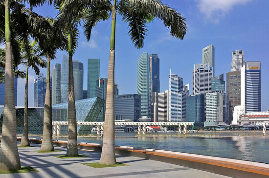 Marina Bay Waterfront Promenade overlooking the Cityscape