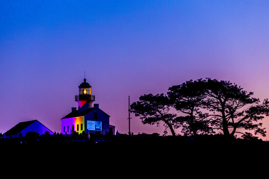 The Old Point Loma Lighthouse at Twilight.