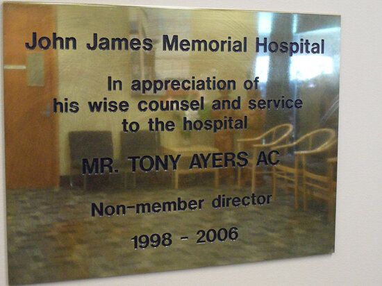 John James Memorial Hospital - Mr Tony Ayers AC