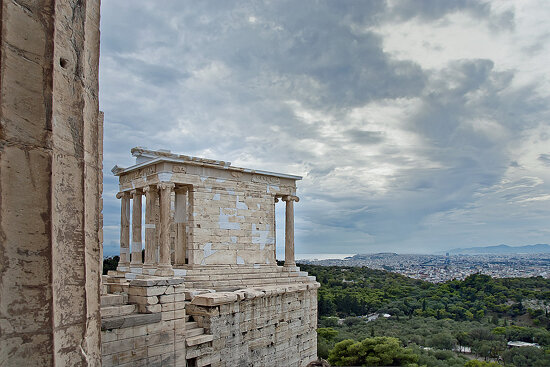 Athens - Acropolis,Temple of Athena Nike Looking Out Over Athens