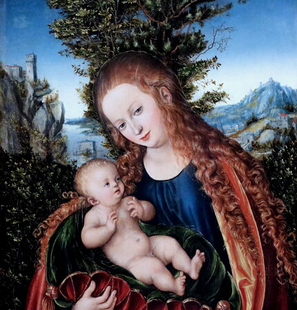 IMG_3326DB Lucas Cranach le Vieux. 1472-1553. Weimar. Vierge à l&#039;enfant. Virgin and Child. 1518