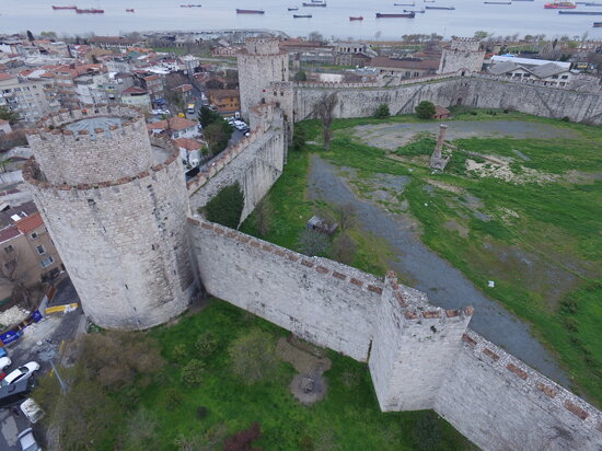 The Seven Towers Fortress (Yedikule Hisarı) from the air