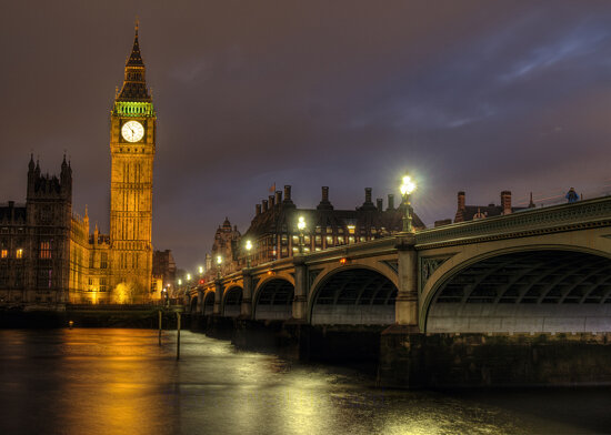 Westminster Bridge &amp; the Tower of Big Ben, London
