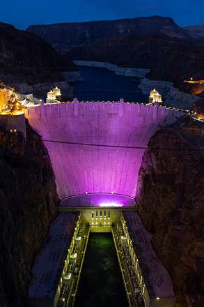 Hoover Dam in Purple